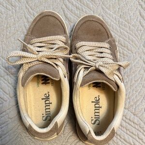 Simple Women's Brown and Cream Sneakers